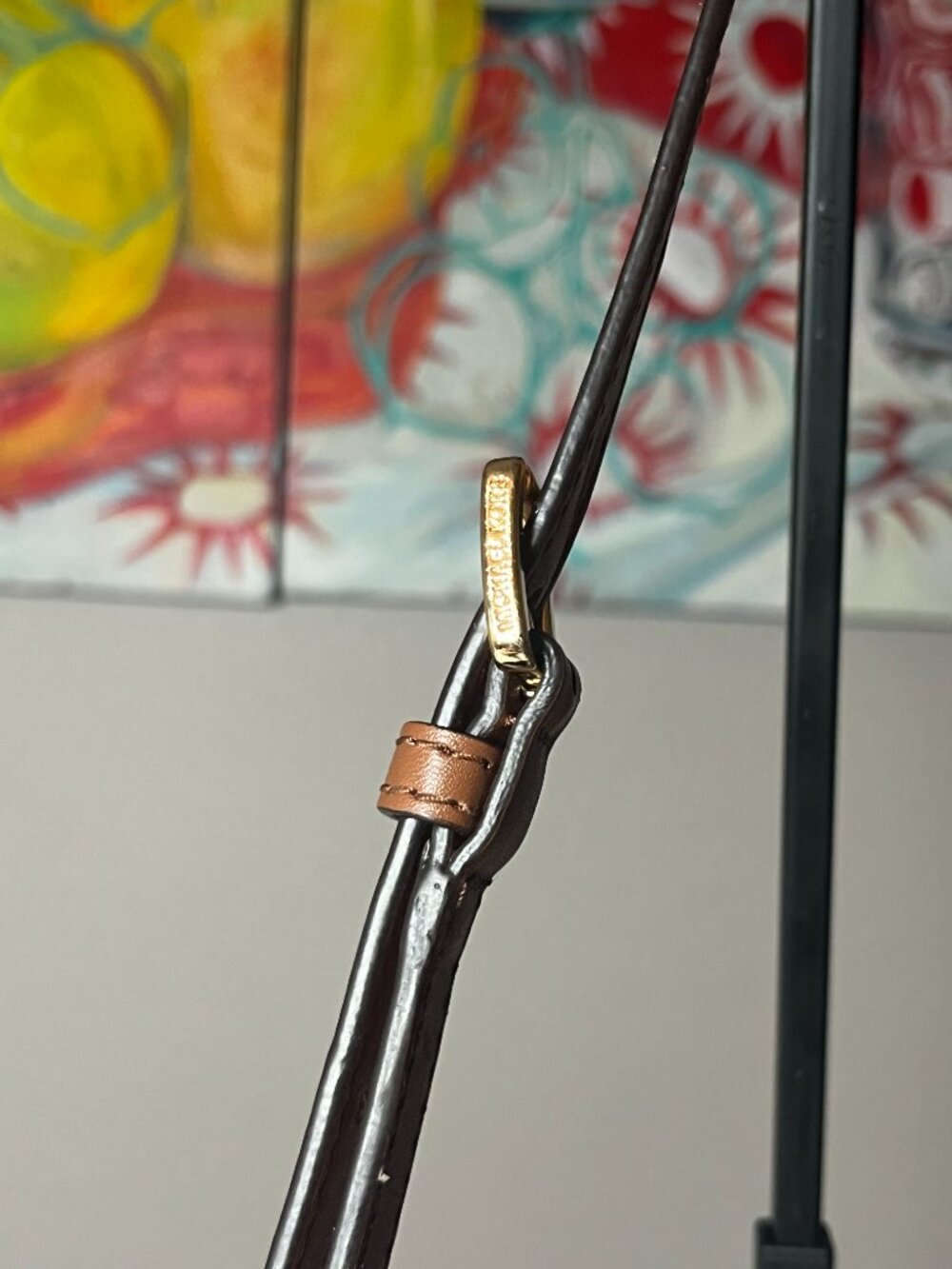 Michael Kors Signature MK Logo Shoulder Bag Brown Tan Leather - Like New - Picture 3 of 13